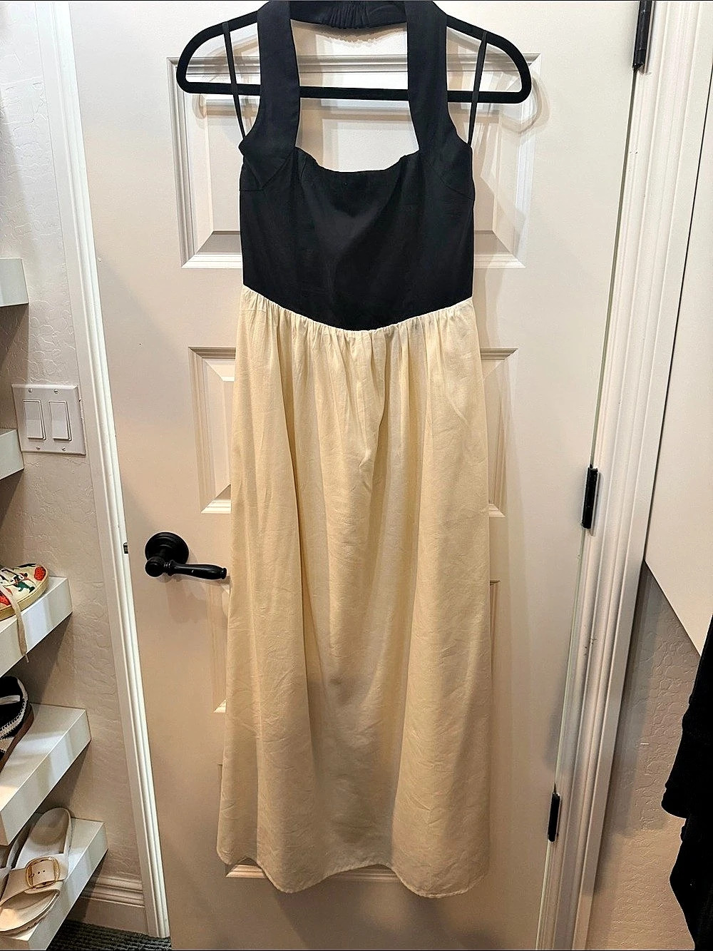 petal + pup Jayden Maxi Dress Color Block Black & Cream Size 8